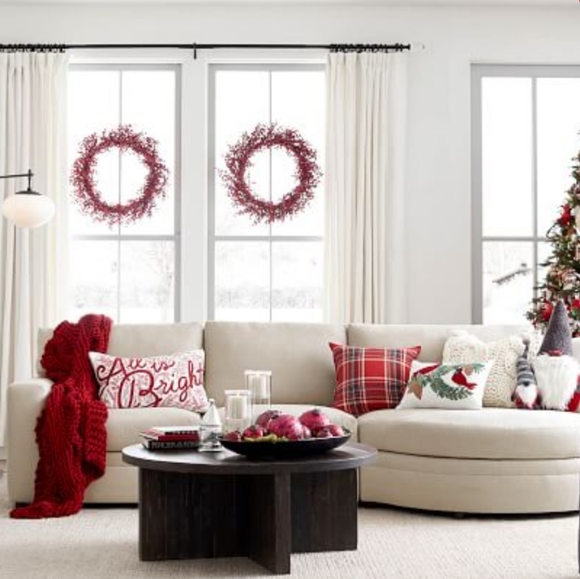 Pottery Barn All is Bright Embroidered Lumbar Pillow Cover 16" x 26" - Picture 10 of 12